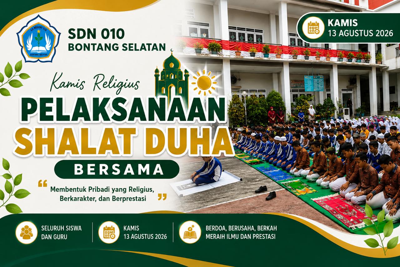 Kamis Religius: Siswa SDN 010 Bontang Selatan Laksanakan Shalat Dhuha Bersama